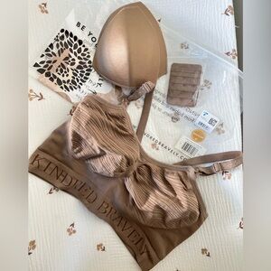 kindred bravely nursing pumping sublime, hands-free bra medium latte